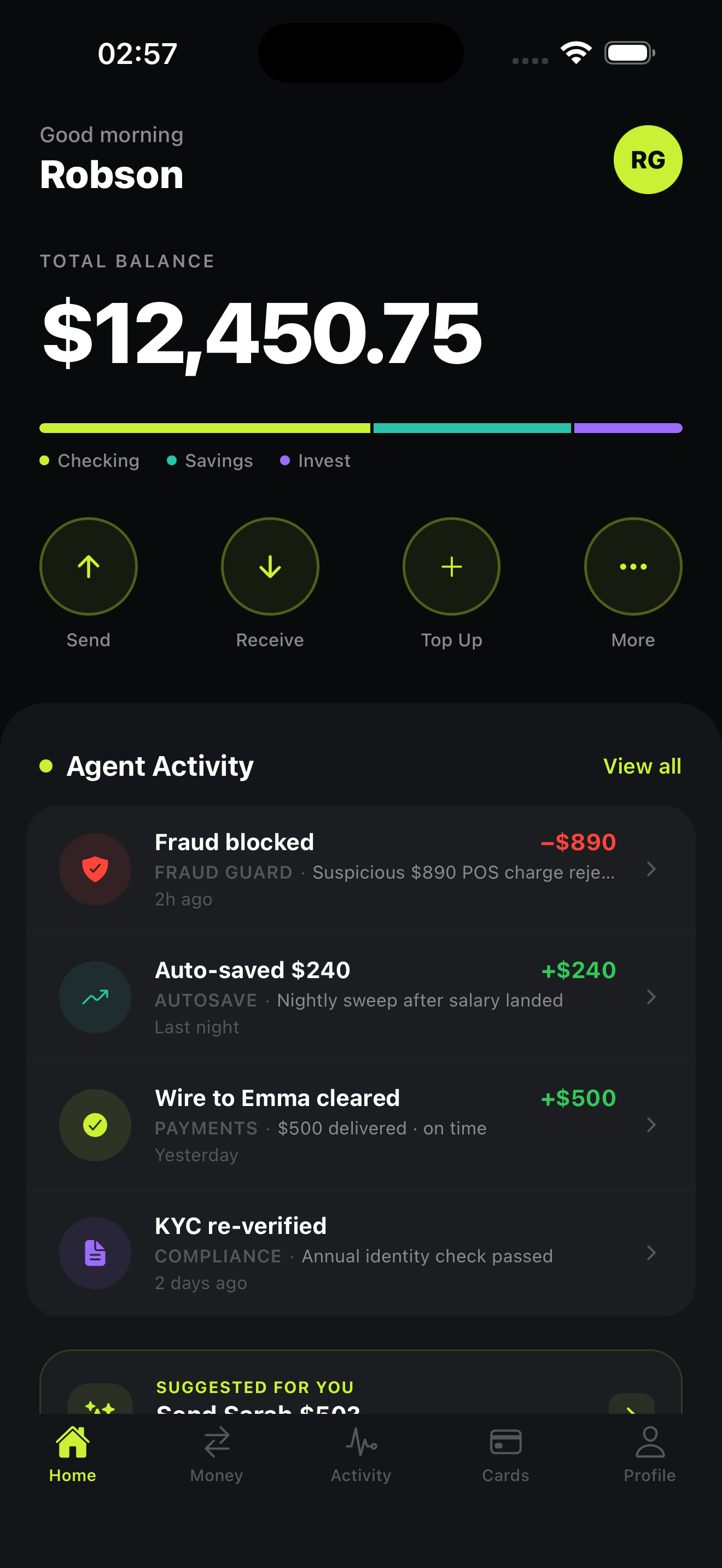 Home screen